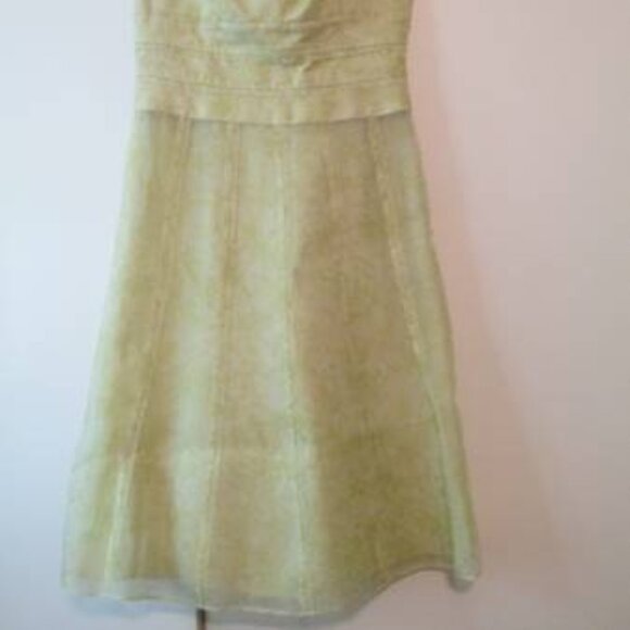 Ann Taylor Size 2 Summery Green Silk Spaghetti Strap Dress - Picture 6 of 6